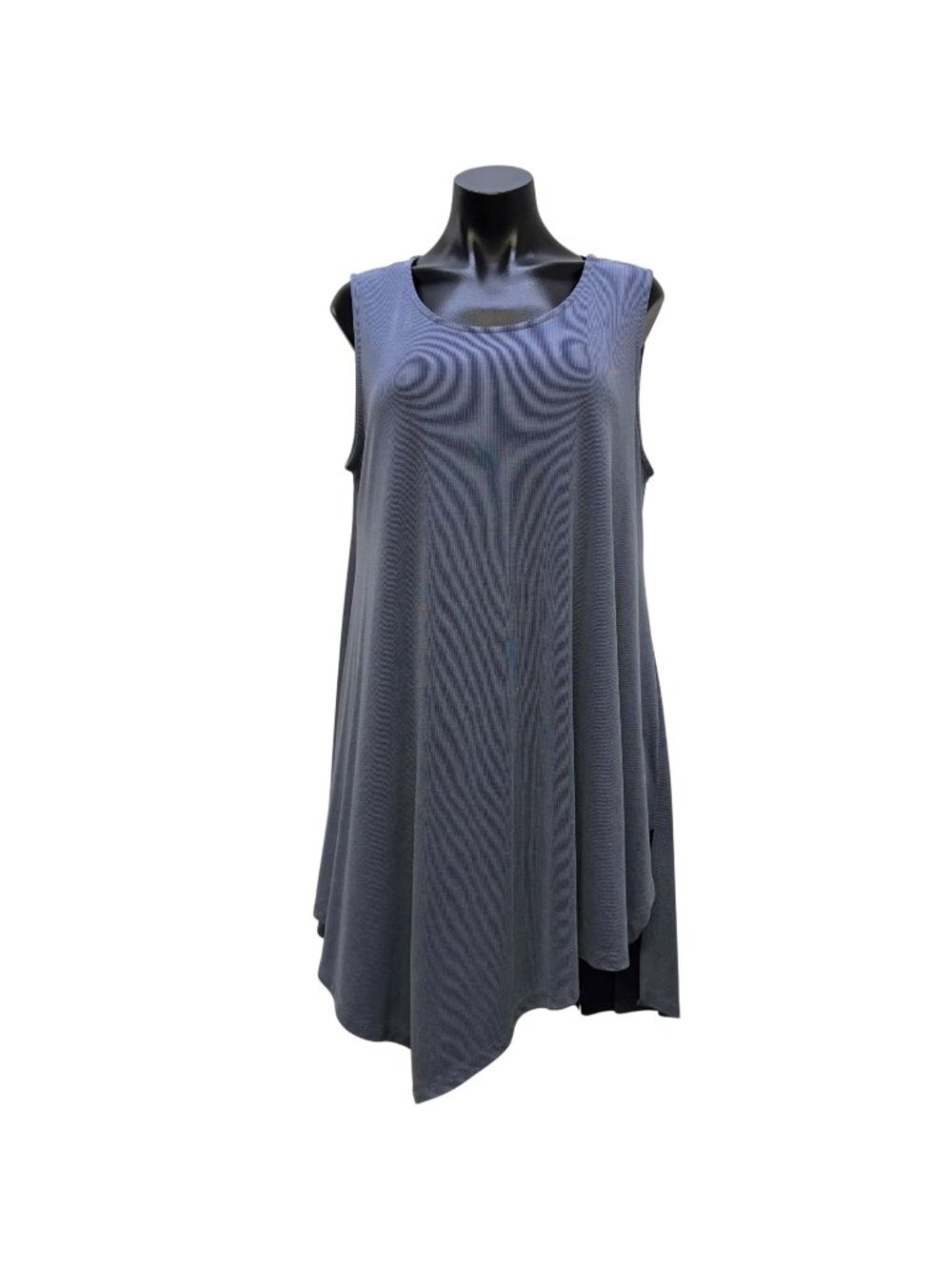 Alembika Blue Sleeveless Asymmetrical Loose-Fit Tunic Blouse Size 6/16-18